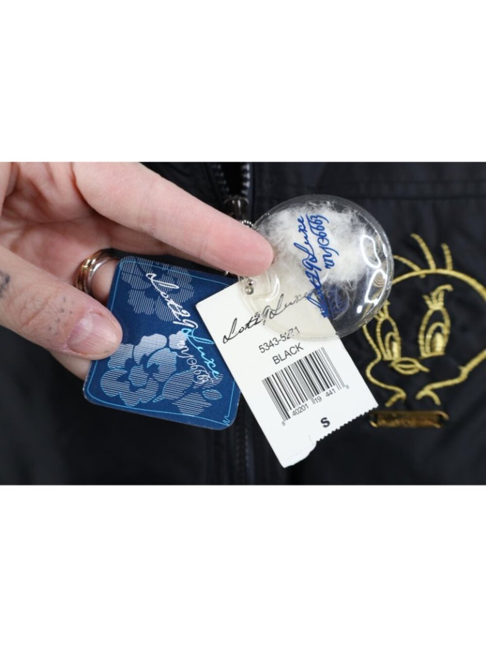 Deadstock Vtg Y2K Lot 29 Womens S Tweety Bird Belted Down Hooded Puffer Jacket - Picture 5 of 16